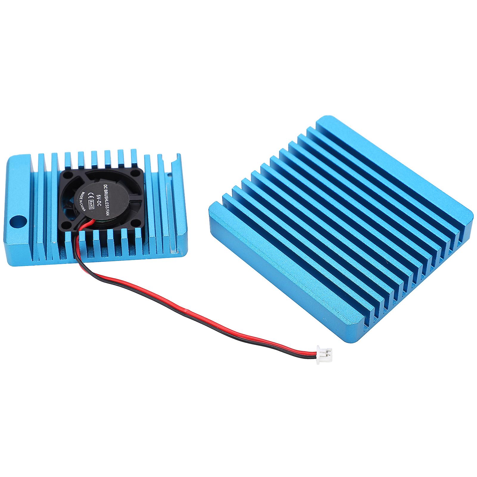 Aluminum Alloy Heat Sink Radiator With Mini Cooling Fan Heat Fin Cooler For Nanopi R2s