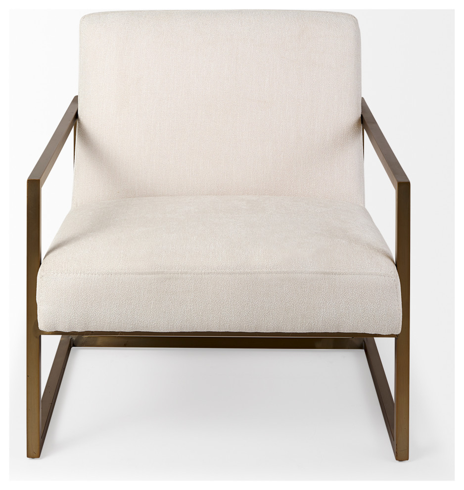 Armelle Fabric Seat w/ Metal Frame Accent Chair   Contemporary   Armchairs And Accent Chairs   by Mercana  Houzz