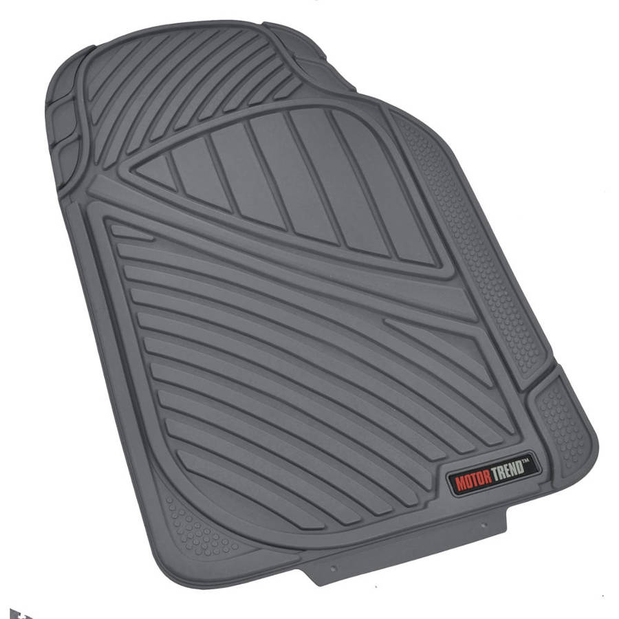 Motor Trend Heavu Duty Floor Mats for Car SUV Truck with Cargo Trunk Mat， 100 Percent Odorless， Clean Rubber， Black Beige Gray