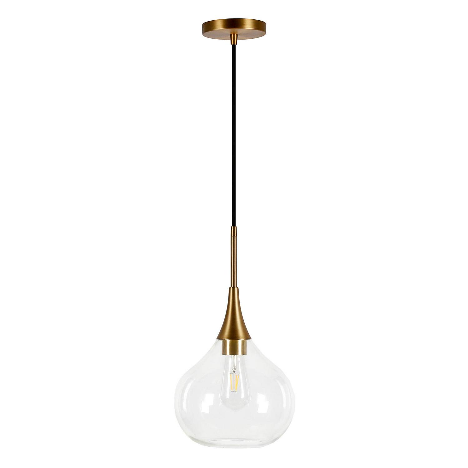 EvelynandZoe Mid-Century Modern Pendant with Clear Glass Shade