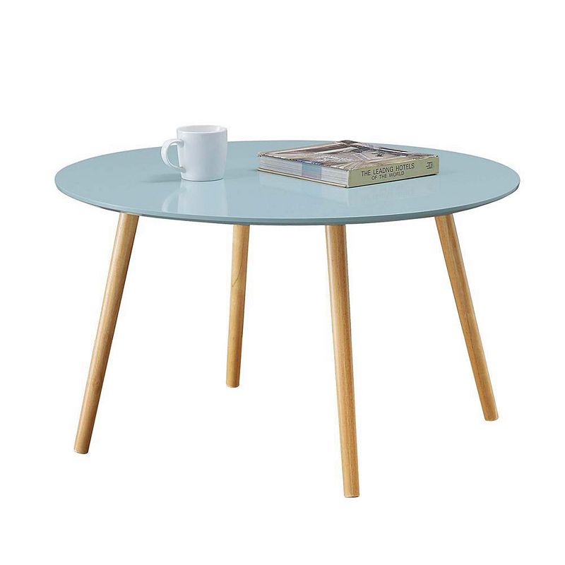 Convenience Concepts Oslo Round Coffee Table， Sea Foam