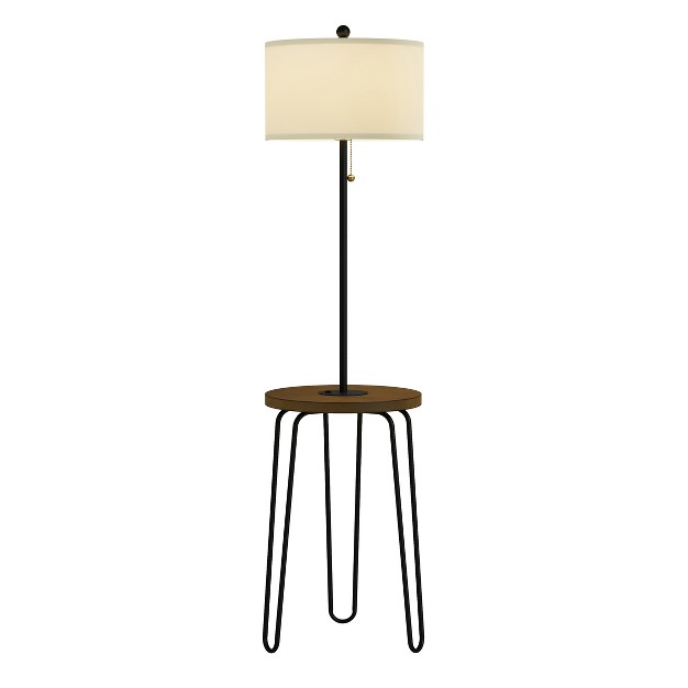 Hastings Home Floor Lamp With Table Shelves Usb Port And Hairpin Legs