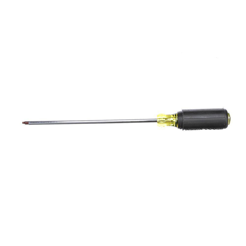 Klein Tools #2 Square-Recess Tip Screwdriver with 8 in. Round Shank- Cushion Grip Handle 666