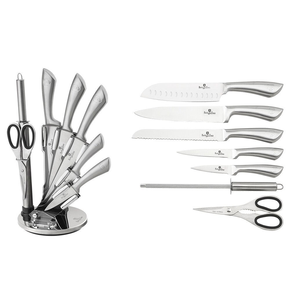 Berlinger Haus 8 Piece Knife Set w/ Acrylic Stand  Steel Collection