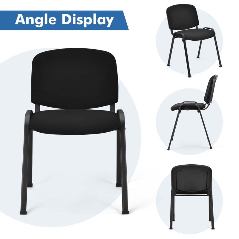 Set of 5 Stackable Conference Chairs with Sponge Seat & Ergonomic Back, Elegant Guest Reception Office Chairs