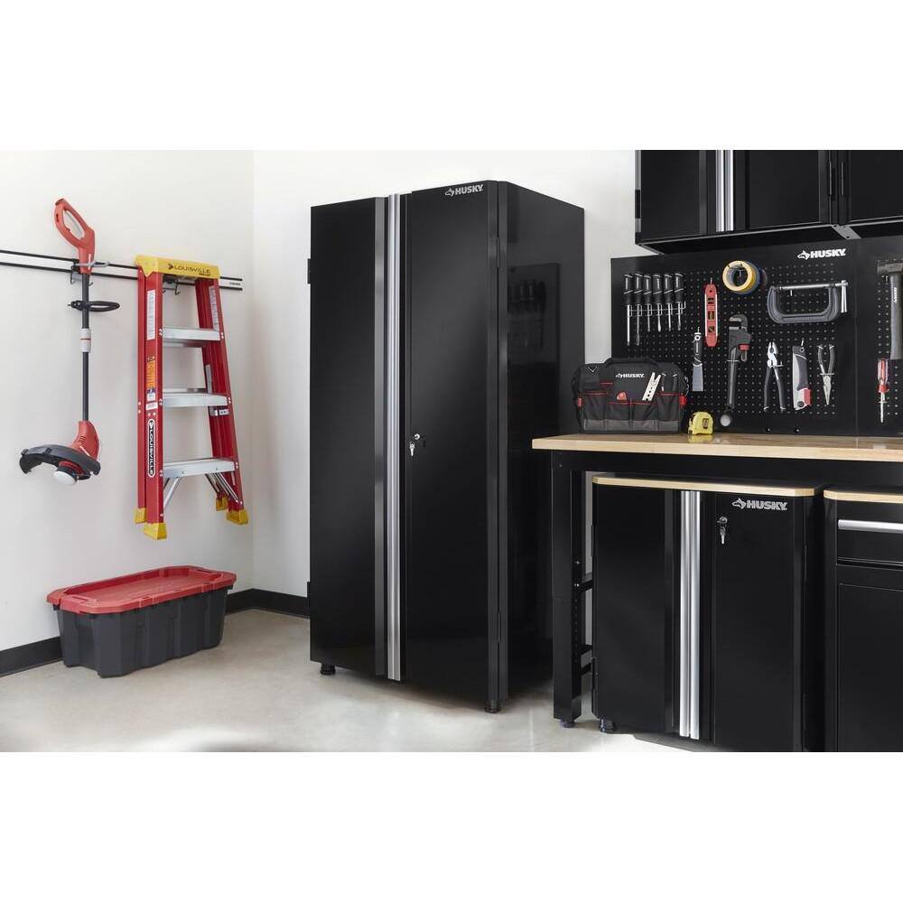 Husky Ready-to-Assemble 24-Gauge Steel Garage Gear Cabinet in Black (36 in. W x 72 in. H x 24 in. D) G3624W-US