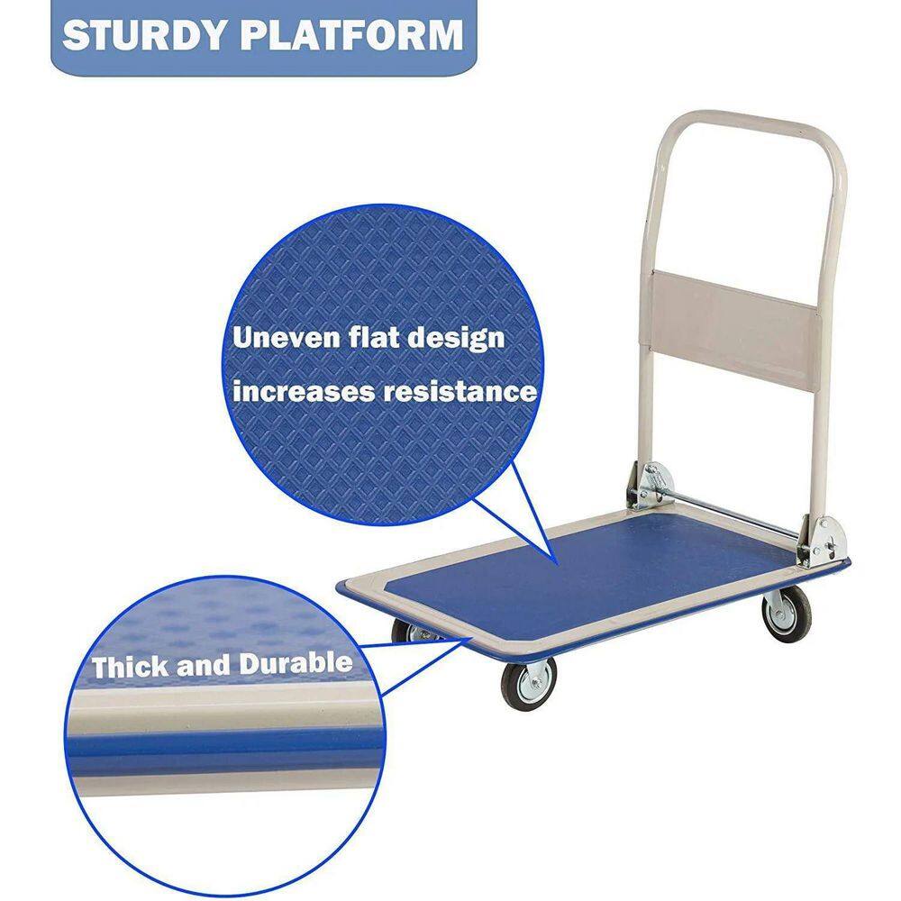 330 lbs. Capacity Steel Folding 4-Wheeled Heavy Duty Rolling Cart NewS-LQD0-UFMG