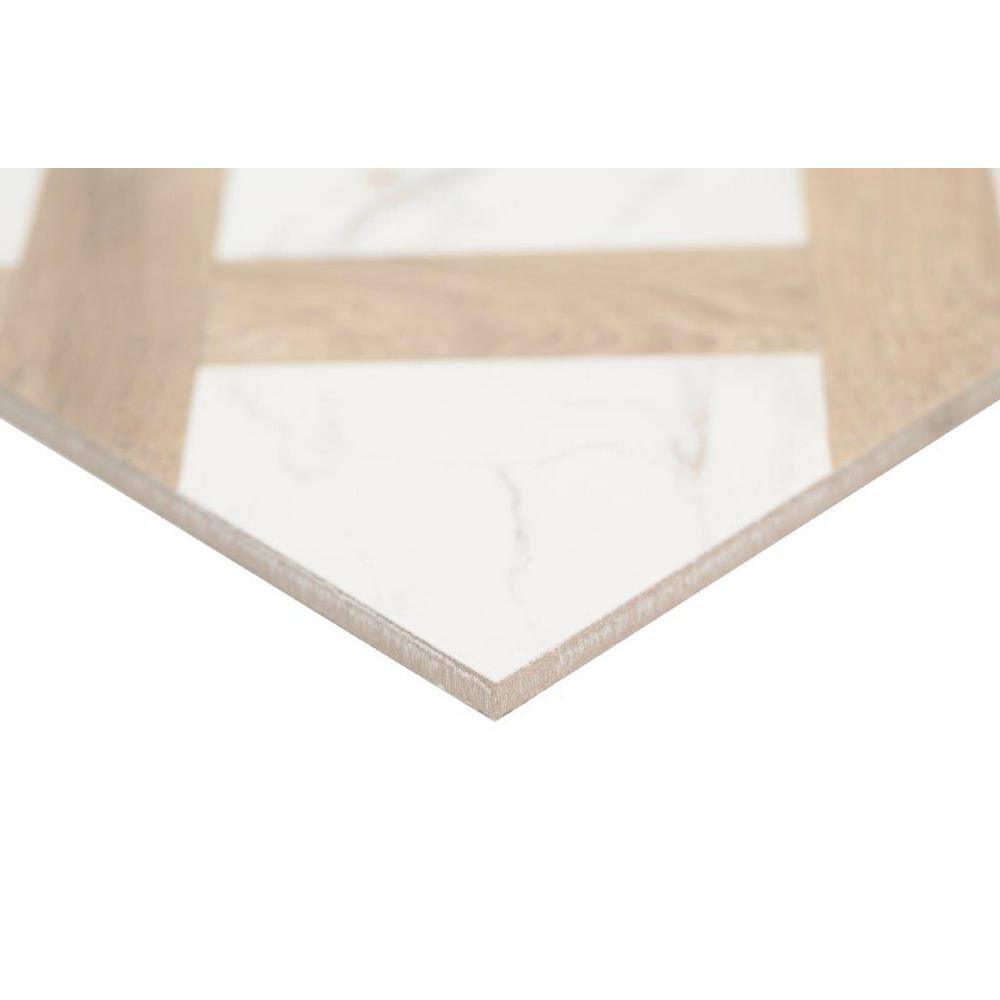 MSI Marble Wood White 10 in. x 10 in. Matte Porcelain Floor and Wall Tile (13.44 sq. ft.Case) NHDMARWOO10X10