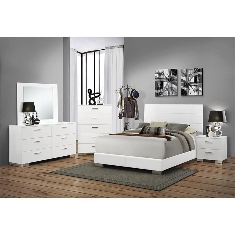 Felicity 6-drawer Dresser Glossy White