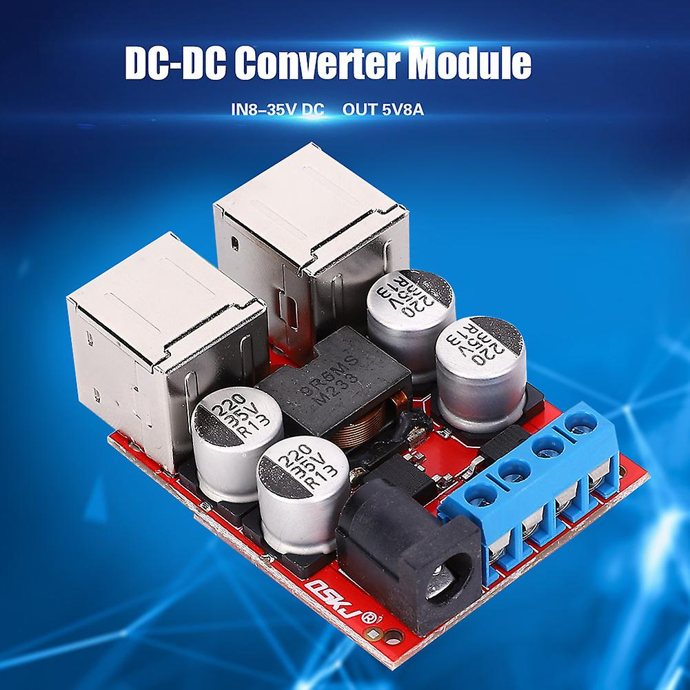 Dc-dc Voltage Step Down Power Supply Buck Module Car 12v 24v 8-35v To 5v 8a 4 Usb Phone Charger