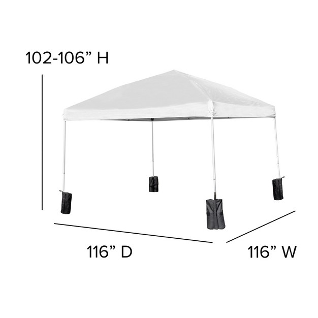 Emma And Oliver Portable Tailgate And Camping Set With Pop Up Event Canopy Tent With Wheeled Case And Folding Table With Benches Set