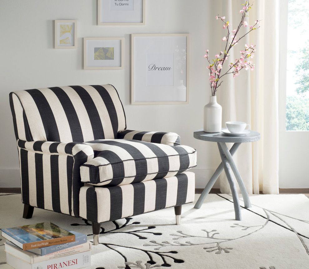 Chloe Club Chair  Black  White   Midcentury   Armchairs And Accent Chairs   by Safavieh  Houzz