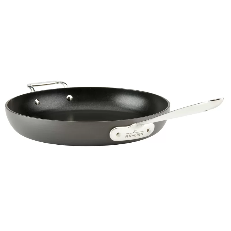 All-Clad HA1 Hard Anodized Nonstick Frying Pan with Lid， 12 Inch Pan Cookware， Medium Grey