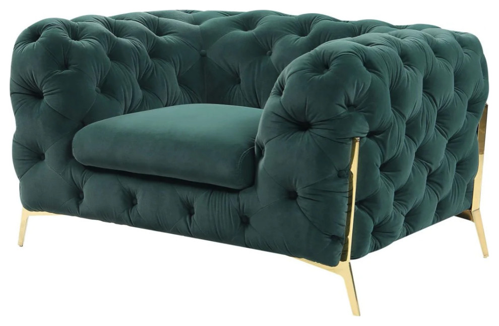 Jack Transitional Emerald Green Fabric Chair   Midcentury   Armchairs And Accent Chairs   by V.S.D Furniture  Houzz