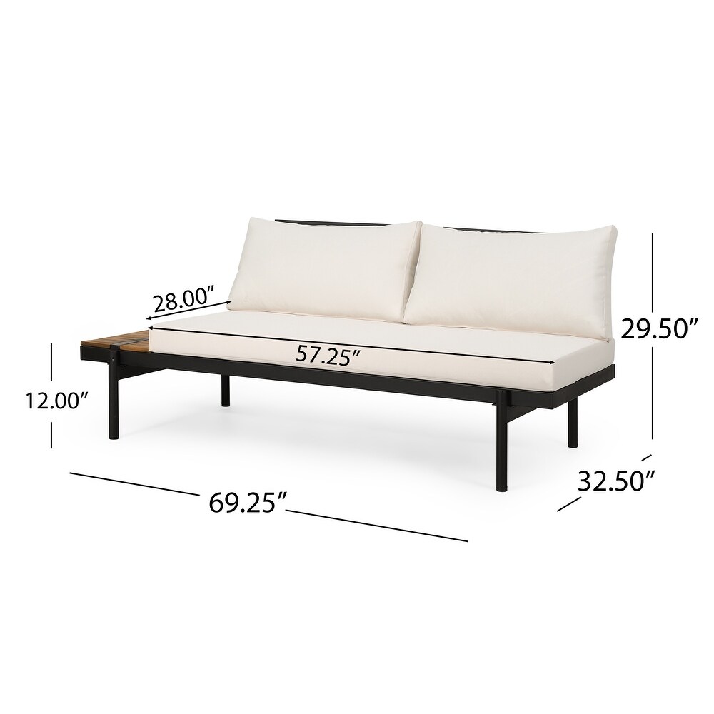 The Outdoor Acacia 5 seat Sectional Sofa Set w/ Water resistant Cushions by Christopher Knight Home