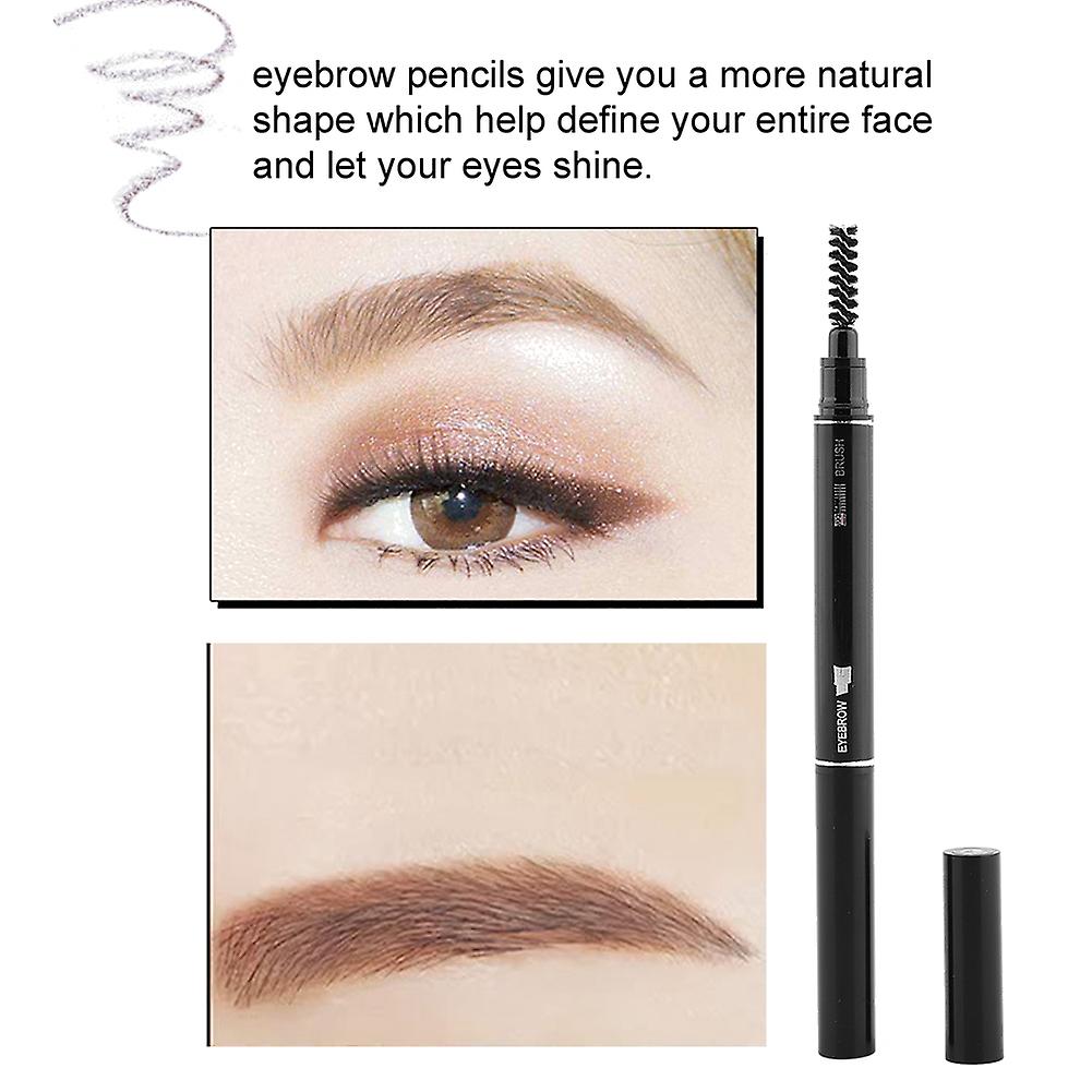 Eyebrow Pencil 2 Packs， Waterproof Smudge-proof Brow Pencil With Brow Brush.(middle Brown)