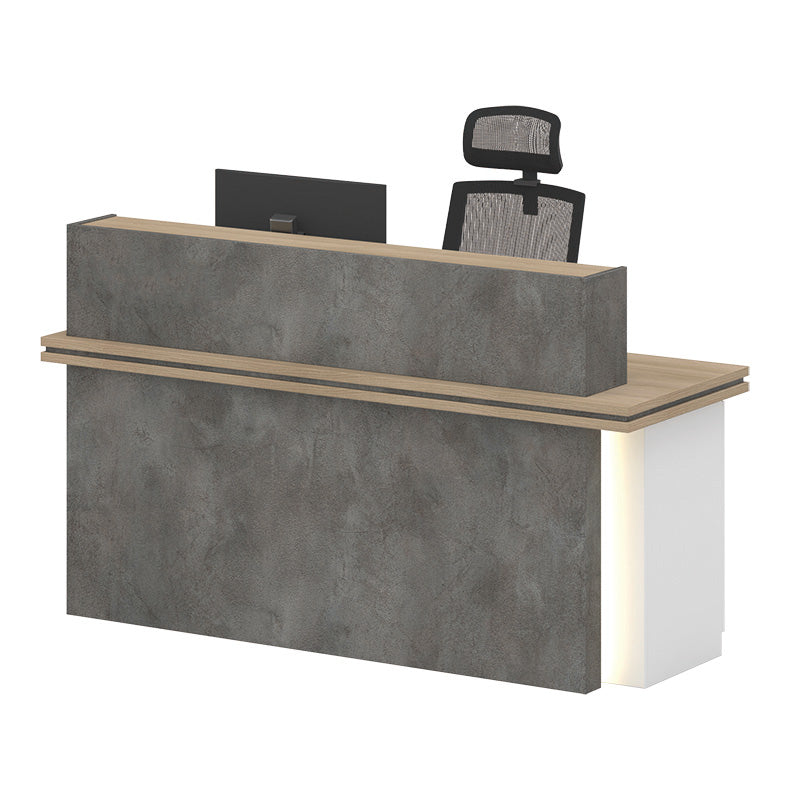 JARIN  Reception Desk 1.8M Right Panel - Carbon Grey & White Colour