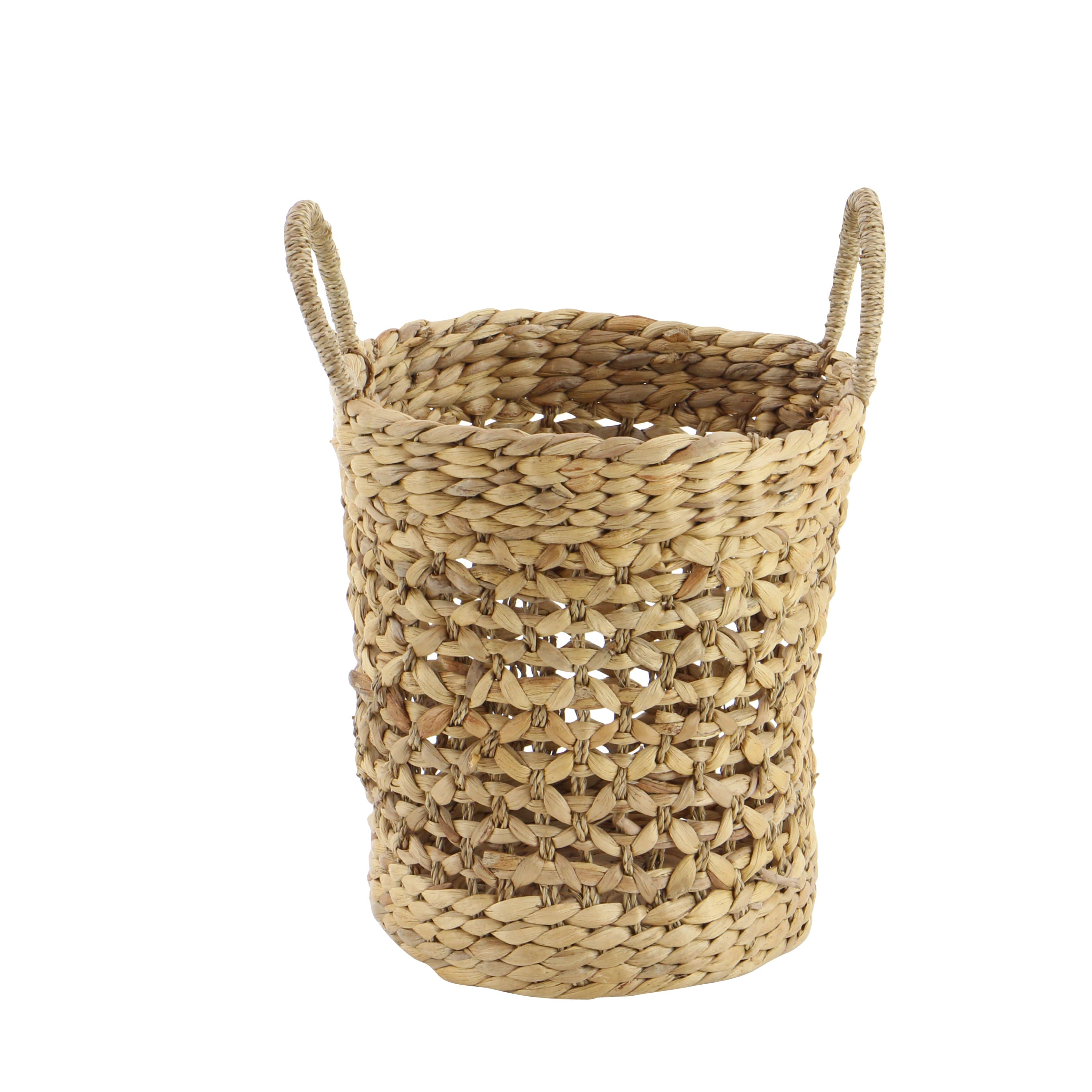 DecMode Coastal Brown Seagrass Woven Storage Basket, Set of 3 21