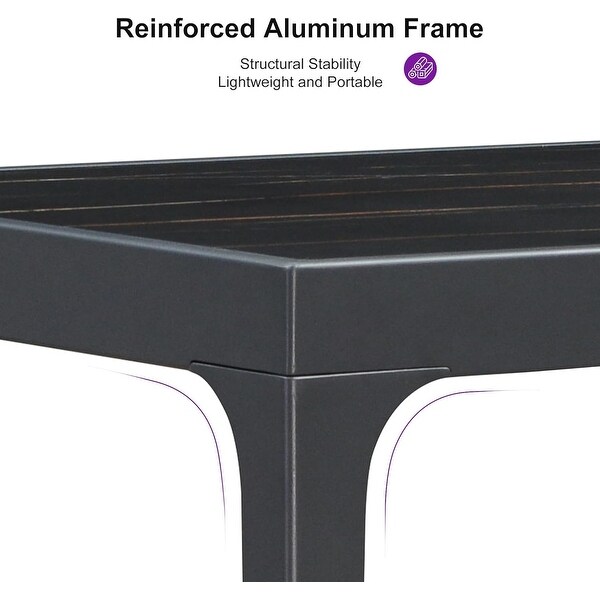 PURPLE LEAF Patio Outdoor Bar Table Rectangle Aluminum Dining Table，Coffee Kitchen Breakfast Outdoor Bar Table