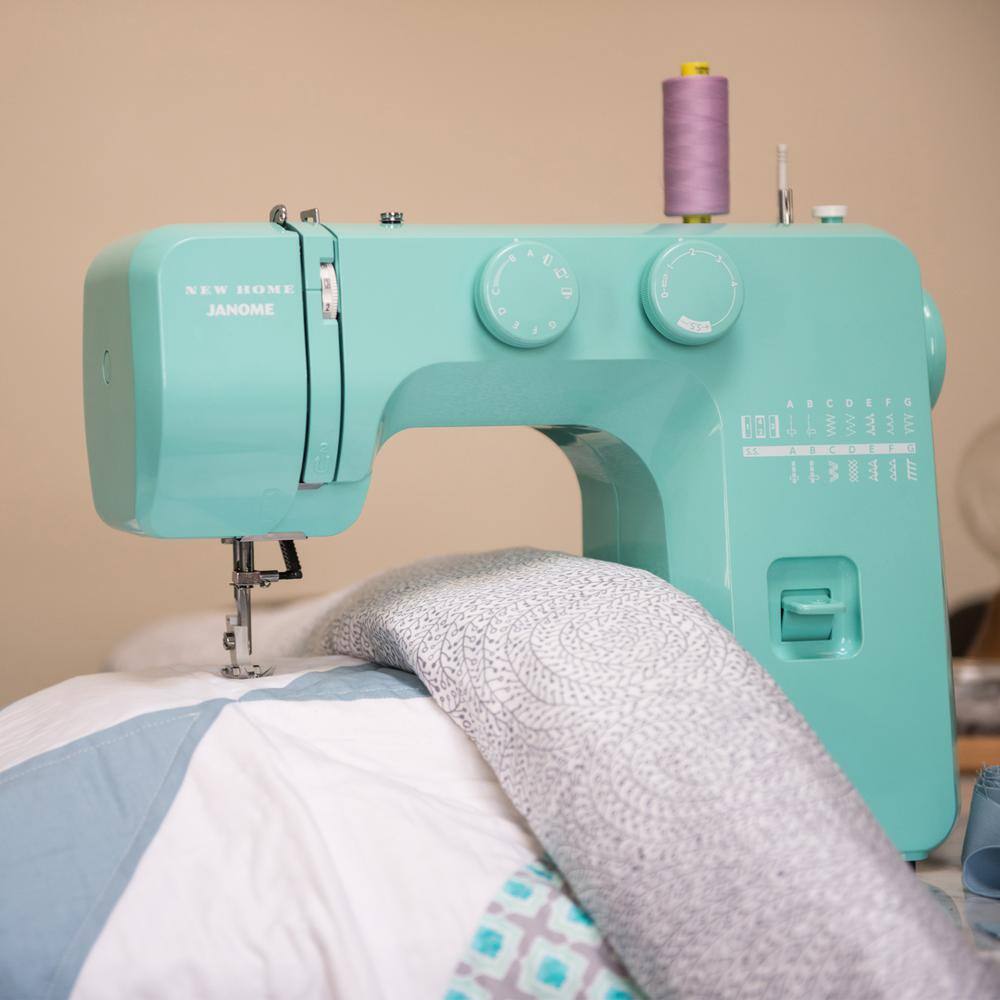 Janome Arctic Teal Crystal Easy-to-Use Sewing Machine 001crystal