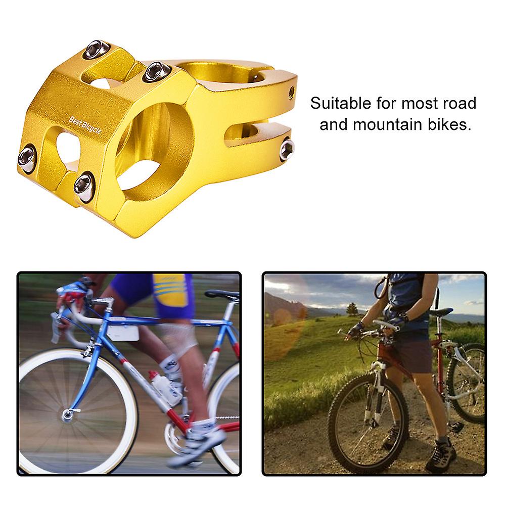 31.8mm Aluminum Alloy Mountain Bike Handlebar Fixed Stem Cycling Accessory (gold)