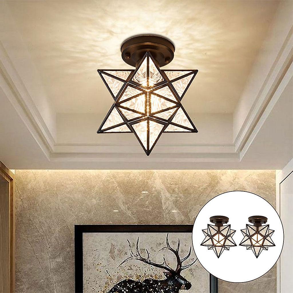 2pcs Modern Ceiling Light Star Shape Pvc Chandelier For Office Balcony Cafe