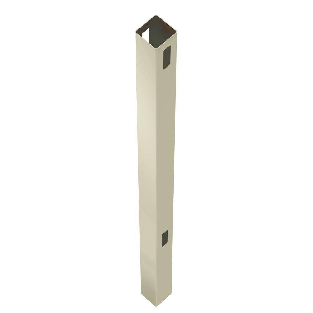 Veranda Pro Series 5 in. x 5 in. x 8 ft. Tan Vinyl Woodbridge Routed Line Fence Post 118669