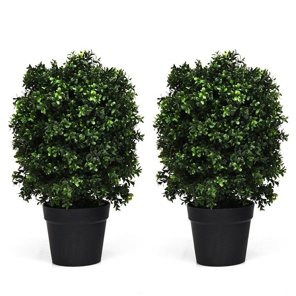 2 pcs 24 Artificial Decoration Boxwood Topiary Ball Tree