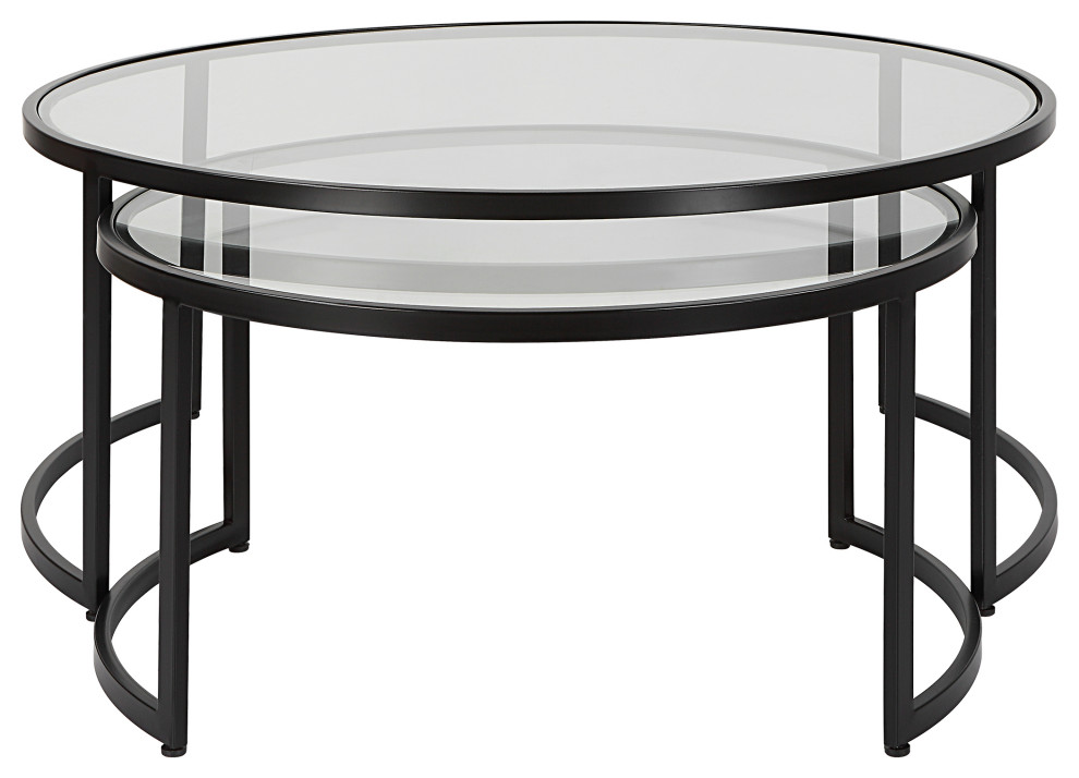 Uttermost Rhea Black Nesting Coffee Tables 2 Piece Set   Modern   Coffee Tables   by Zin Home  Houzz