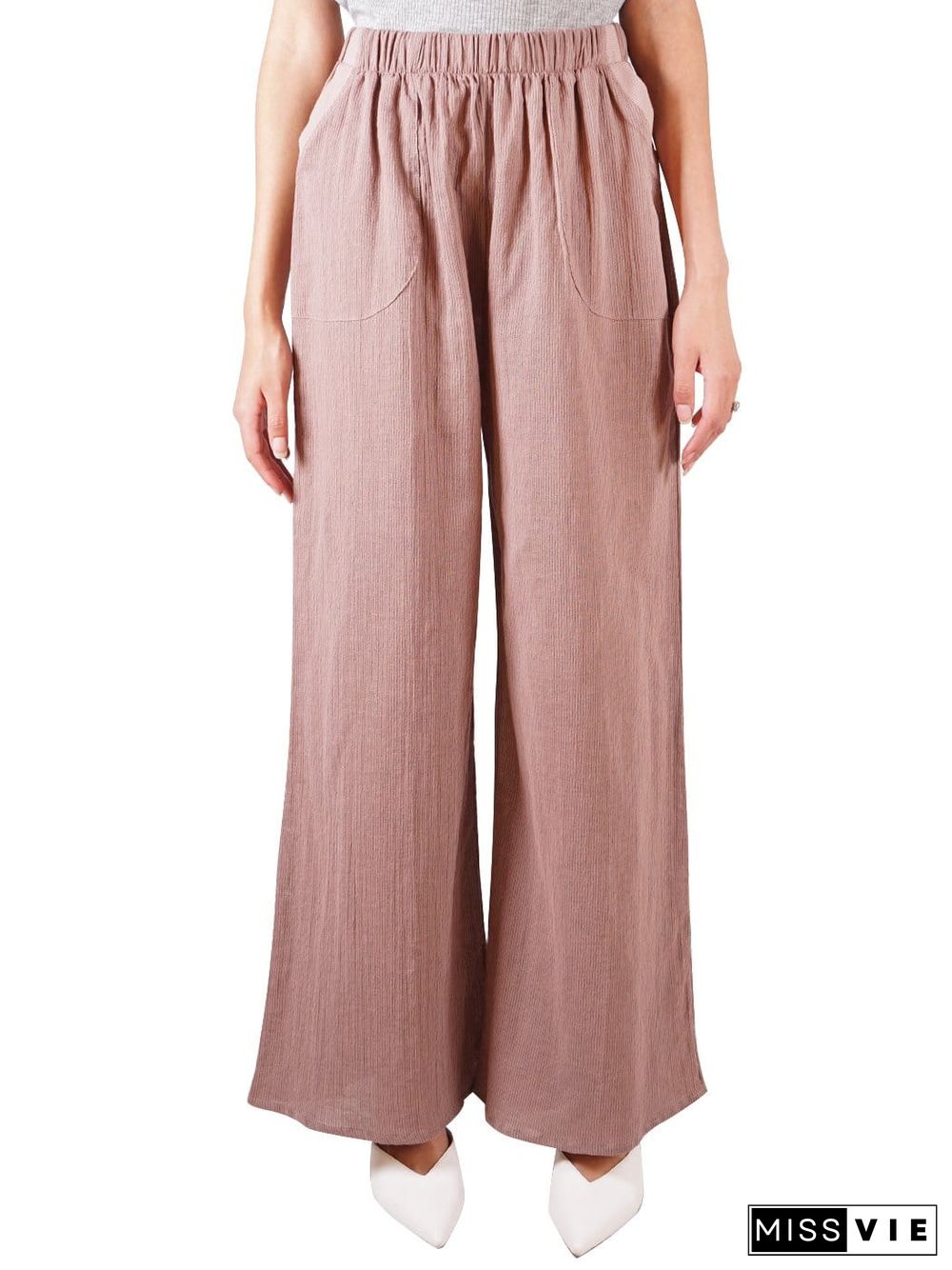 Casual Cotton Elastic Waist Pants