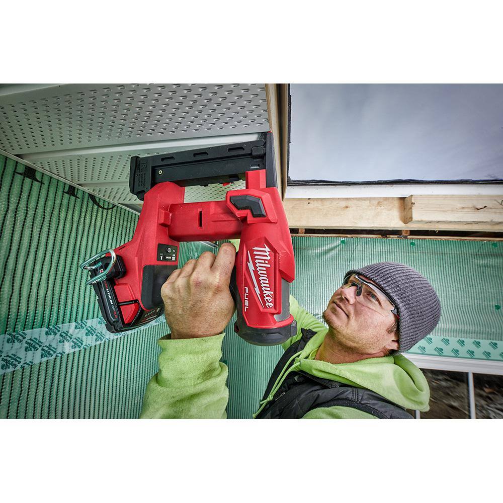 MW M18 FUEL 18-Volt Brushless Cordless 2 Gal. Electric Compact Quiet Air Compressor with 18-Gauge Narrow Crown Stapler 2840-20-2749-20