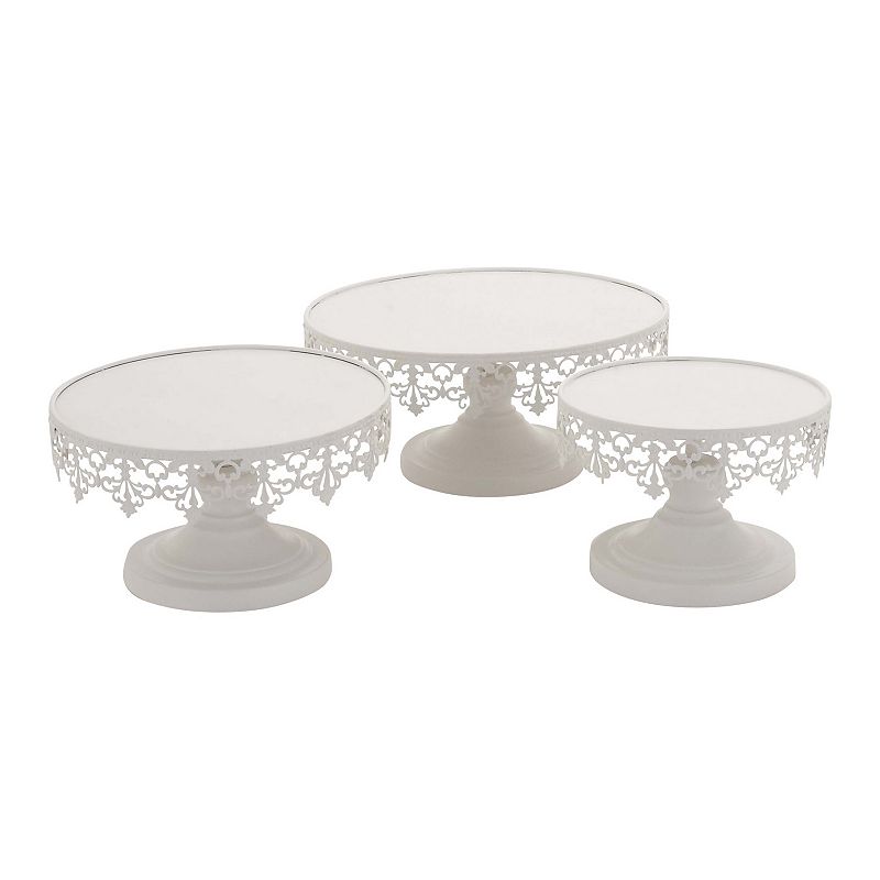 Stella and Eve Round White Decorative Stand Table Decor 3-piece Set