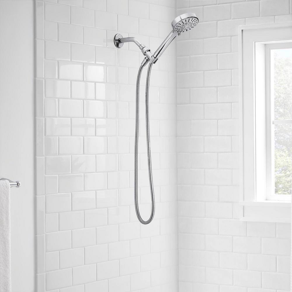 Glacier Bay Modern 6-Spray 4.5 in. Single Wall Mount Handheld Adjustable Shower Head in Chrome HD58303-2401