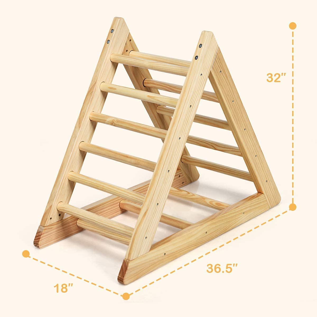 Costzon Kids Climbing Triangle Ladder, Wooden Triangle Climber with Climbing Ladder for Toddlers