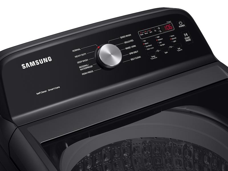 Samsung WA50B5100AV 5.0 Cu. Ft. Large Capacity Top Load Washer With Deep Fill And Ez Access Tub In Brushed Black