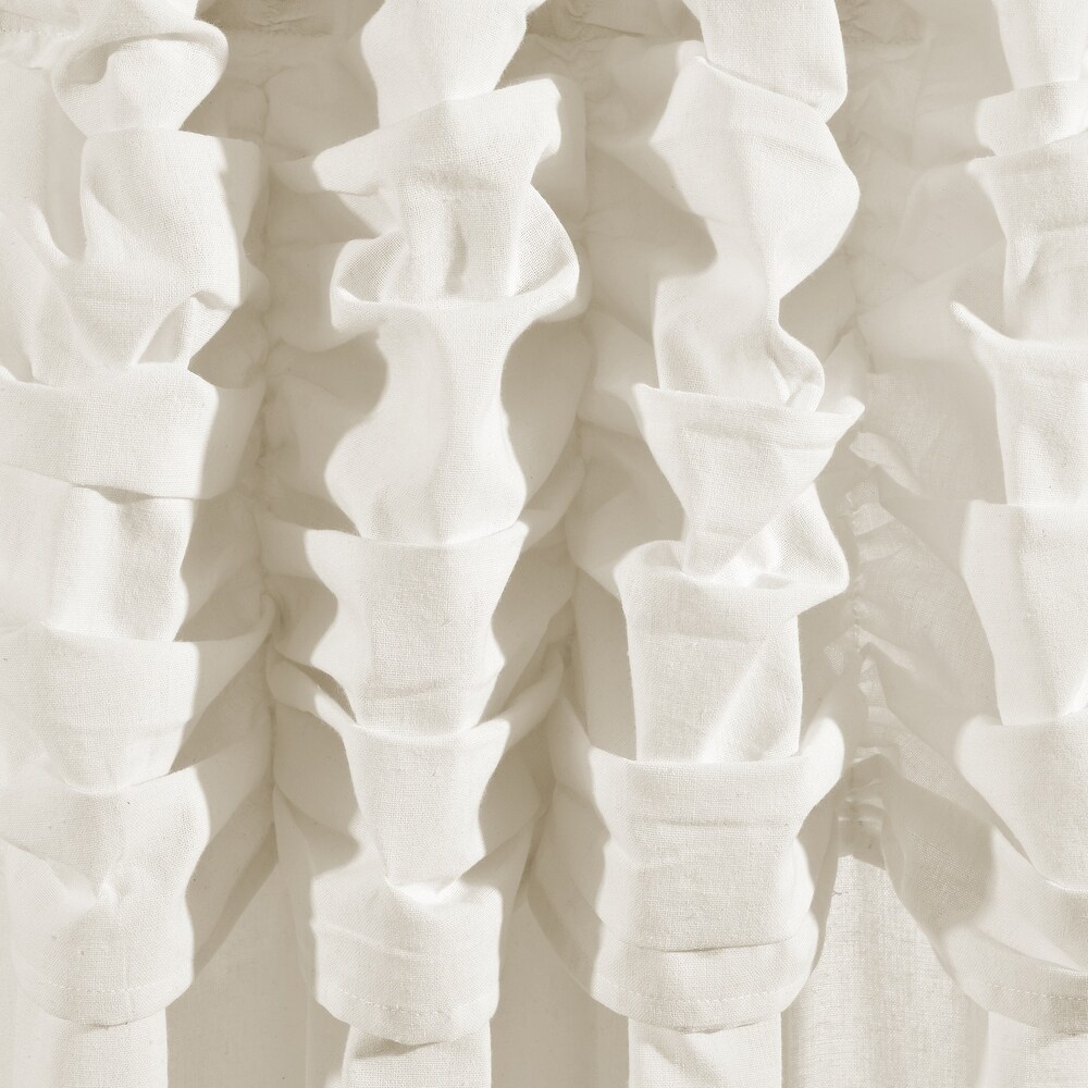 Lush Decor Ruched Waterfall Linen Window Curtain Single Panel   84\