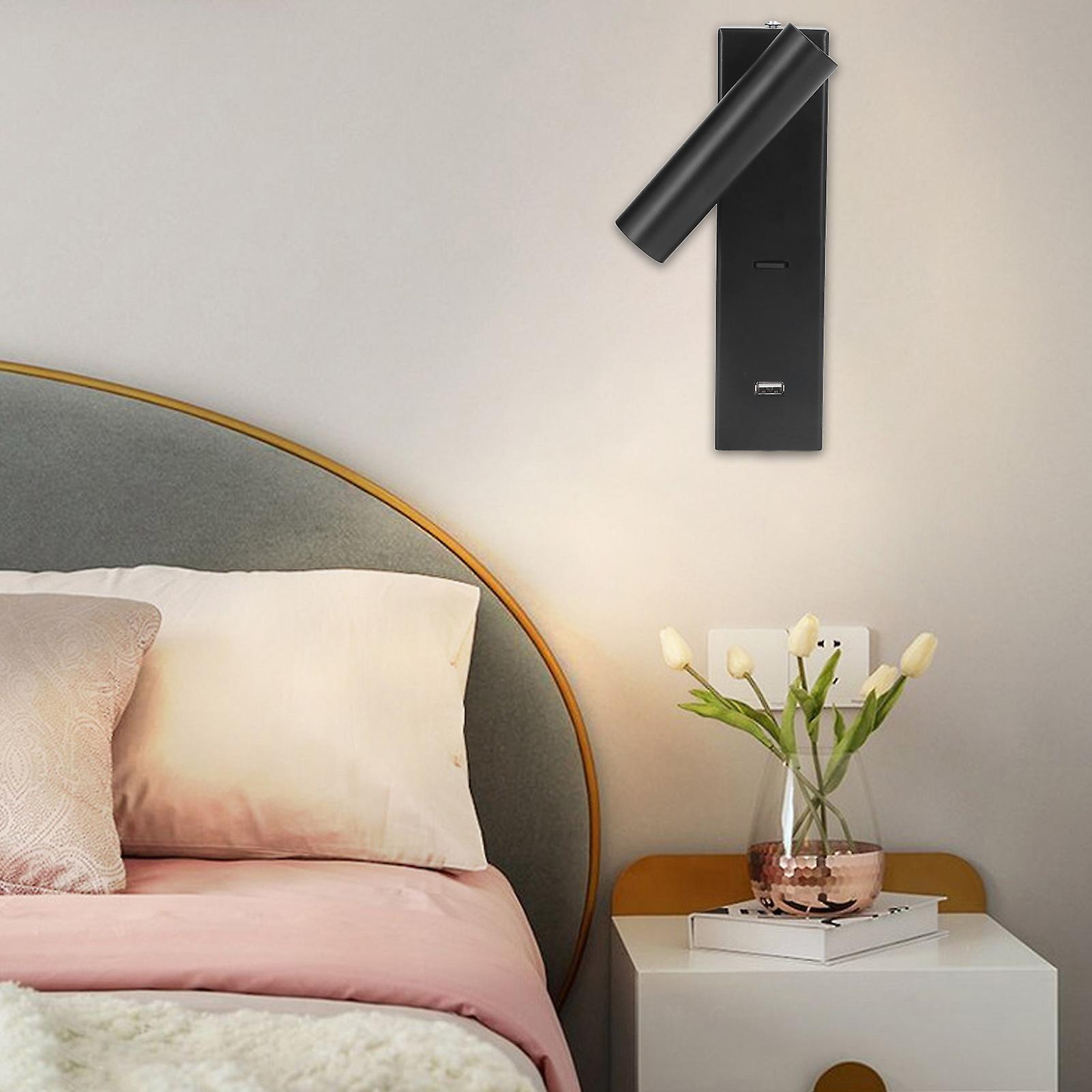 Wall Mounted Reading Light Minimalist Fashion Led Wall Lamp With Switch Usb Port For Indoor Bed