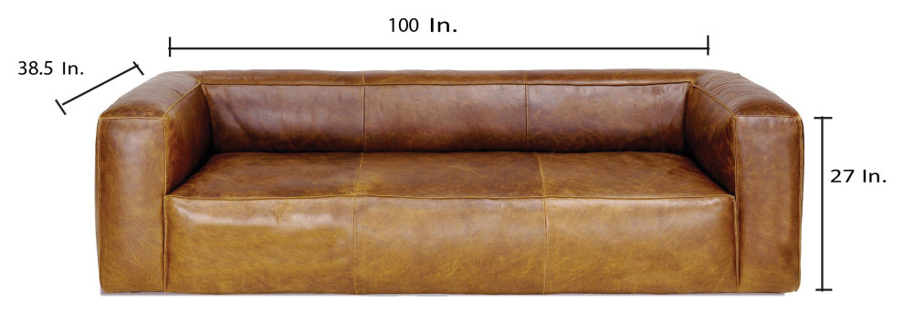 Cooper Leather Sofa  Cognac   Contemporary   Sofas   by Primitive Collections  Houzz