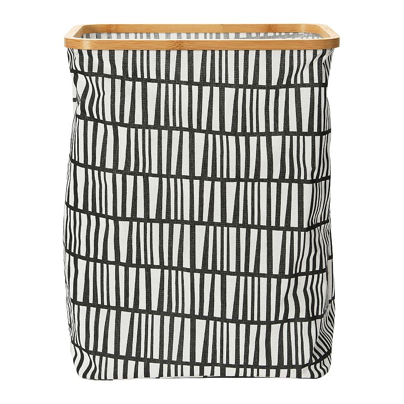 Household Essentials Bamboo Rimmed Rectangle Laundry Hamper