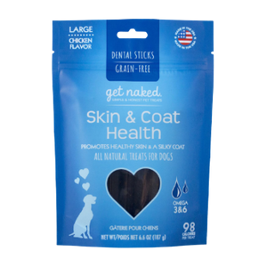 Get Naked Skin and Coat Dental Chew Sticks Dog Treats