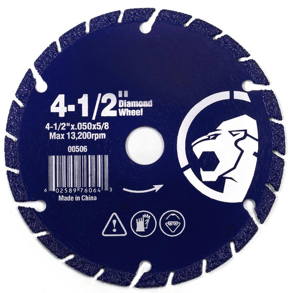 4.5 in. Diamond Edge Metal Abrasive Cut Off Wheel 58 in. Abrasive Arbor Hole Size 0.05 in. Thickness 00506-H