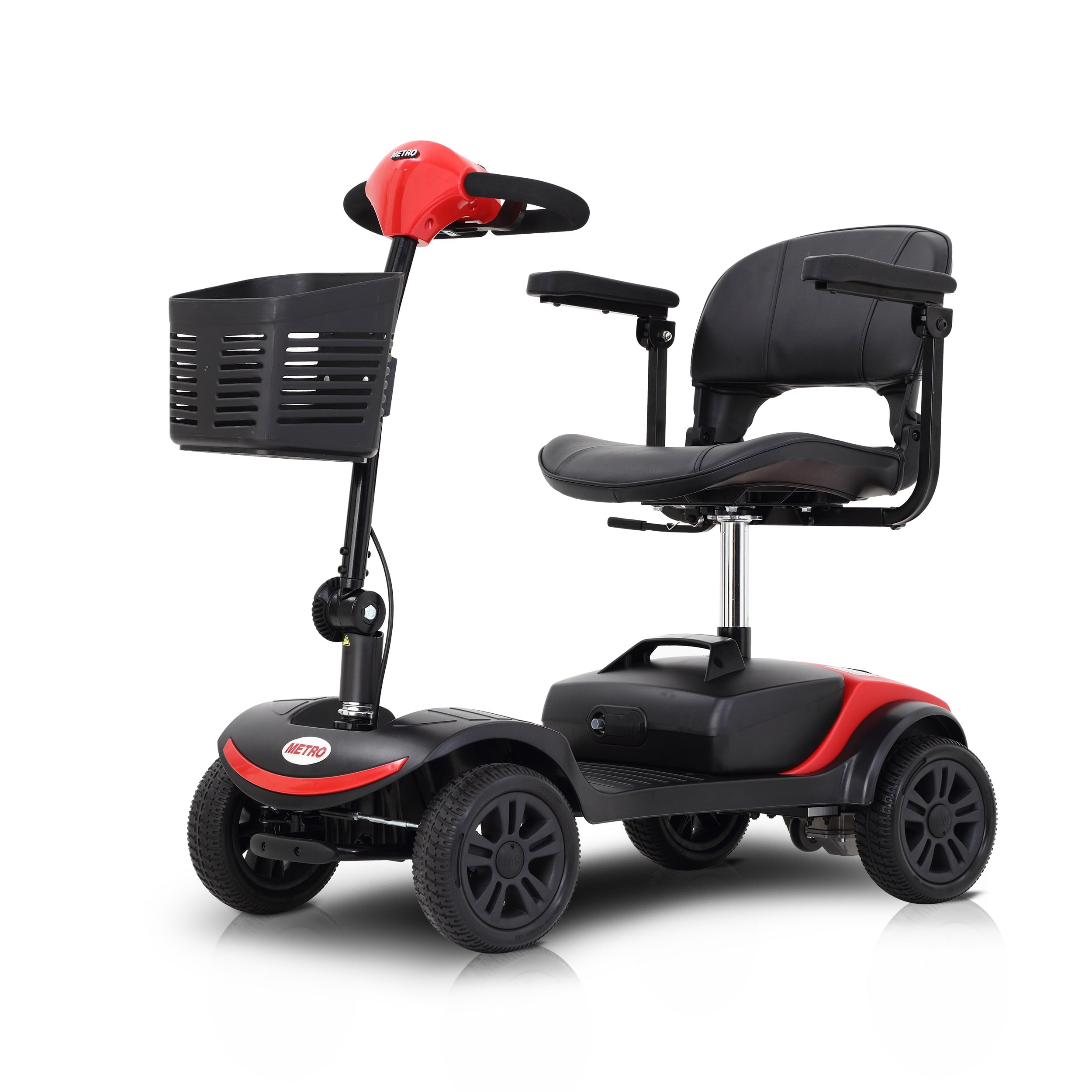 Mobility Scooter Delivers 4 Wheel - Max Speed 5 Mph, Max Load 265lbs,Adults Electric Medical Scooter , Lightweight and Compact for Travel(Red)