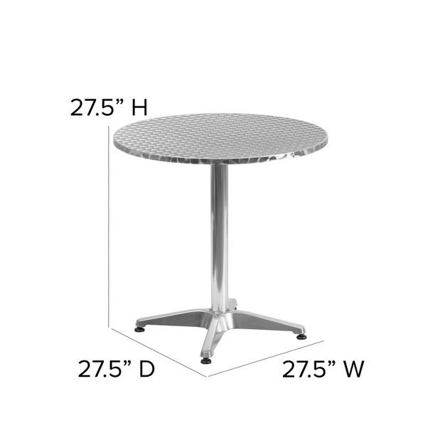 Flash Furniture Mellie 27 5 x27 x27 Round Aluminum Indoor outdoor Table With Base