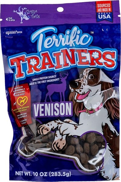 Chasing Our Tails Terrific Trainers Venison Soft and Chewy Dog Treats， 10-oz bag