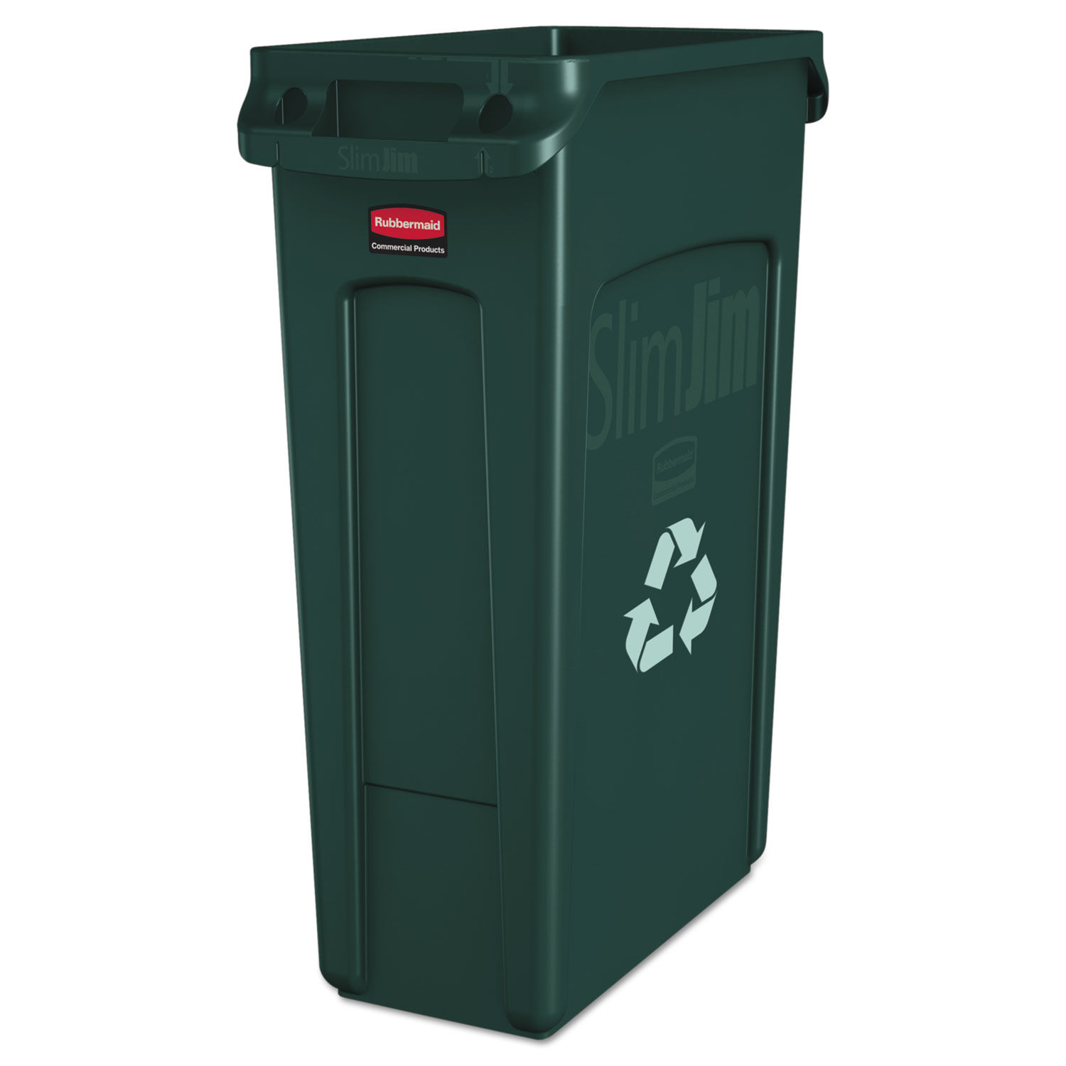 Slim Jim Plastic Recycling Container with Venting Channels by Rubbermaidandreg; Commercial RCP354007GN