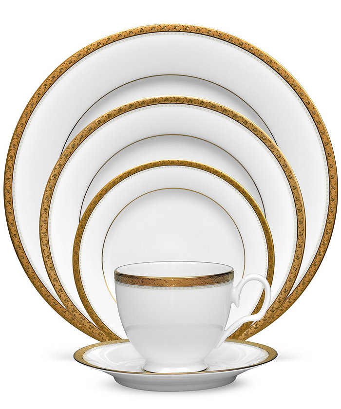 Noritake  Charlotta Gold 5 Piece Place Setting