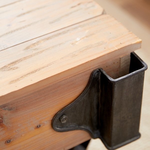 Utility Item Used Often Natural Wood Cart Coffee Table