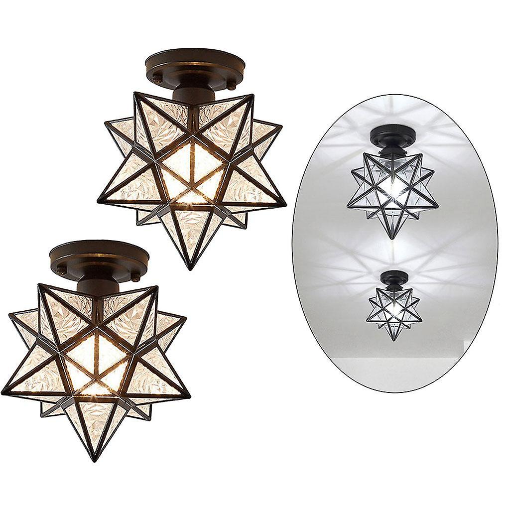 2pcs Modern Ceiling Light Star Shape Pvc Chandelier For Office Balcony Cafe