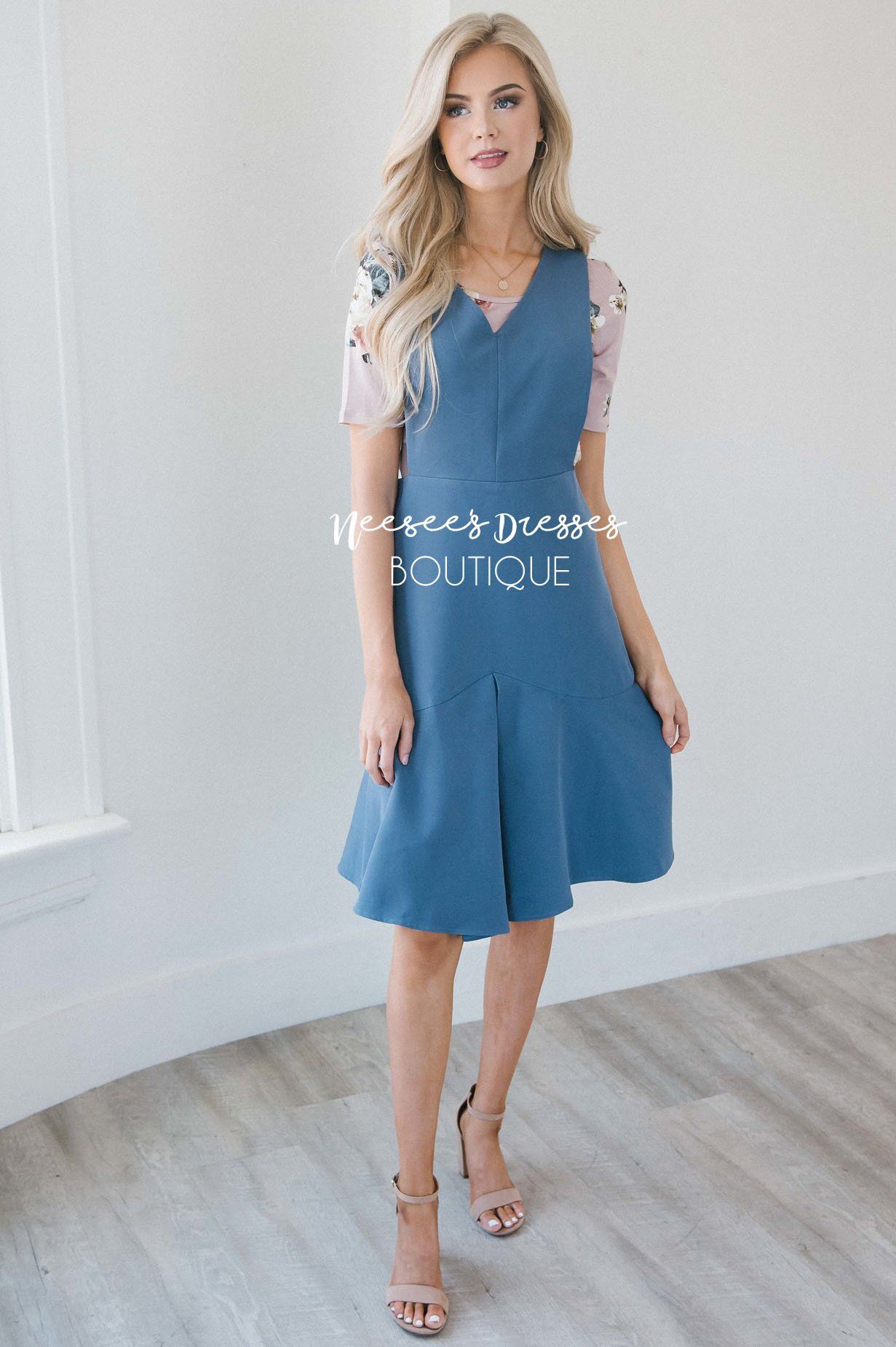 The Phoenix Pleated Godet Overall Dress