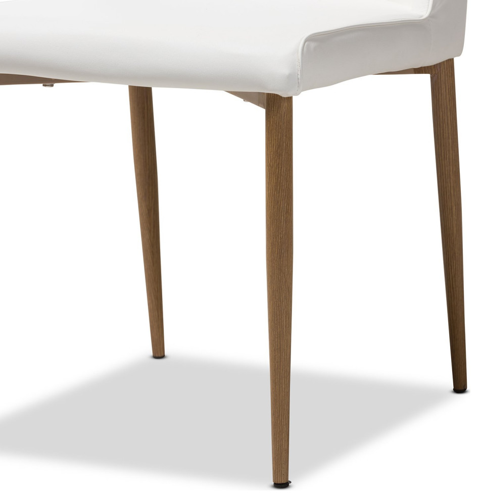 Set of 4 Dining Chair  Sleek Legs With PU Seat  ampSlightly Curved Back   Midcentury   Dining Chairs   by Decor Love  Houzz